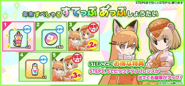 『けものフレンズ３』「キタキツネ」＆「オオセンザンコウ」が登場！“年末すぺしゃるすてっぷあっぷしょうたい”開催中