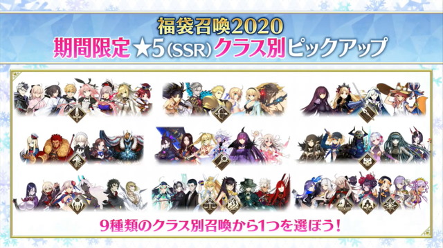 『FGO』1月1日より「福袋召喚2020」開催決定―期間限定★5がクラス別でピックアップ！