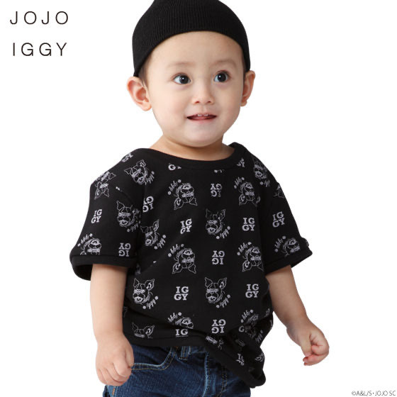 「PB限定【ジョジョの奇妙な冒険 スターダストクルセイダース】JOJO IGGY TOPS for KIDS（ジョジョ イギー キッズTシャツ）」3,080 円（税込）（C）A＆L/S・JOJO SC