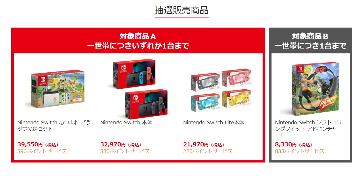 ビックカメラ.com、スイッチ本体と『リングフィット