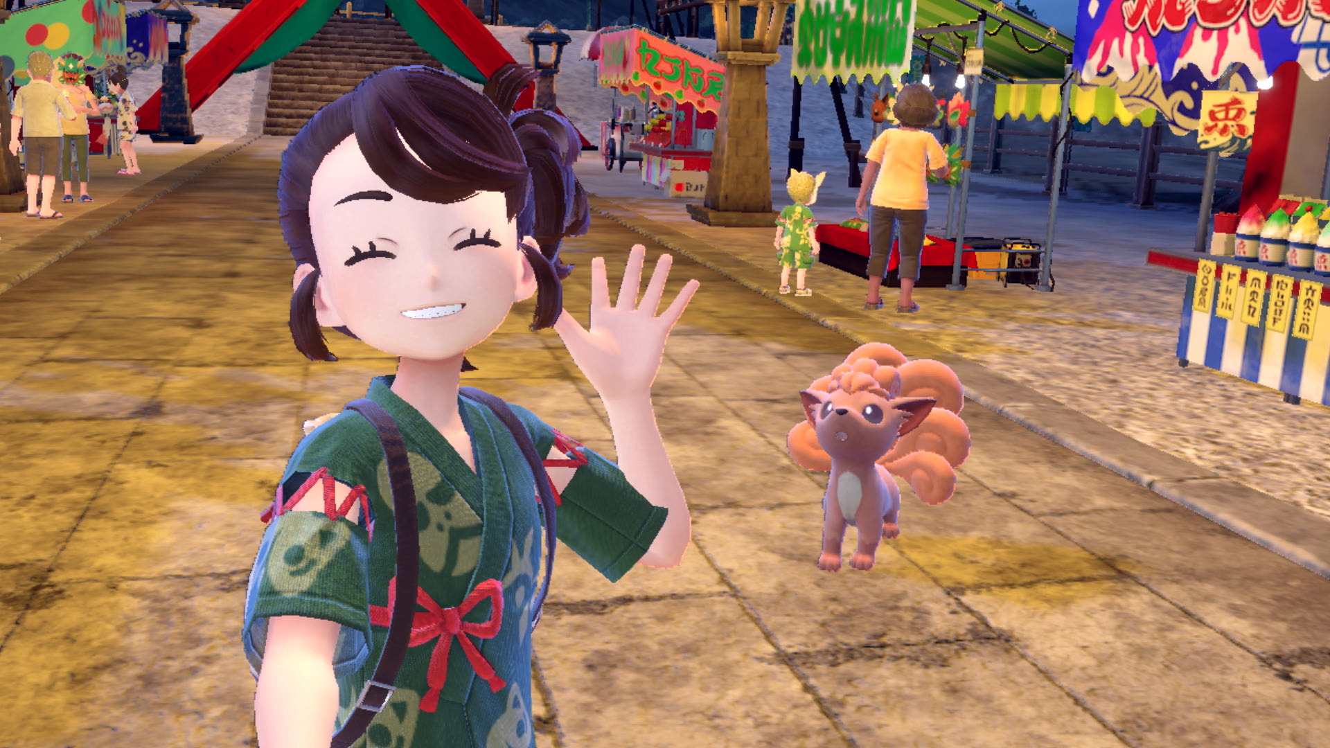 ポケモンセンター　碧の仮面　キタカミの里　甚平　フリーサイズ　緑 ポケモンセンター碧の仮面キタカミの里甚平フリーサイズ緑
