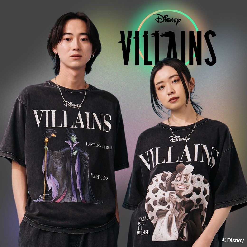 【Disney】Walt Disney World ヴィランズ ロゴ Tシャツ Disney VILLAINS/ディズニーヴィランズ バックイラストロゴ
