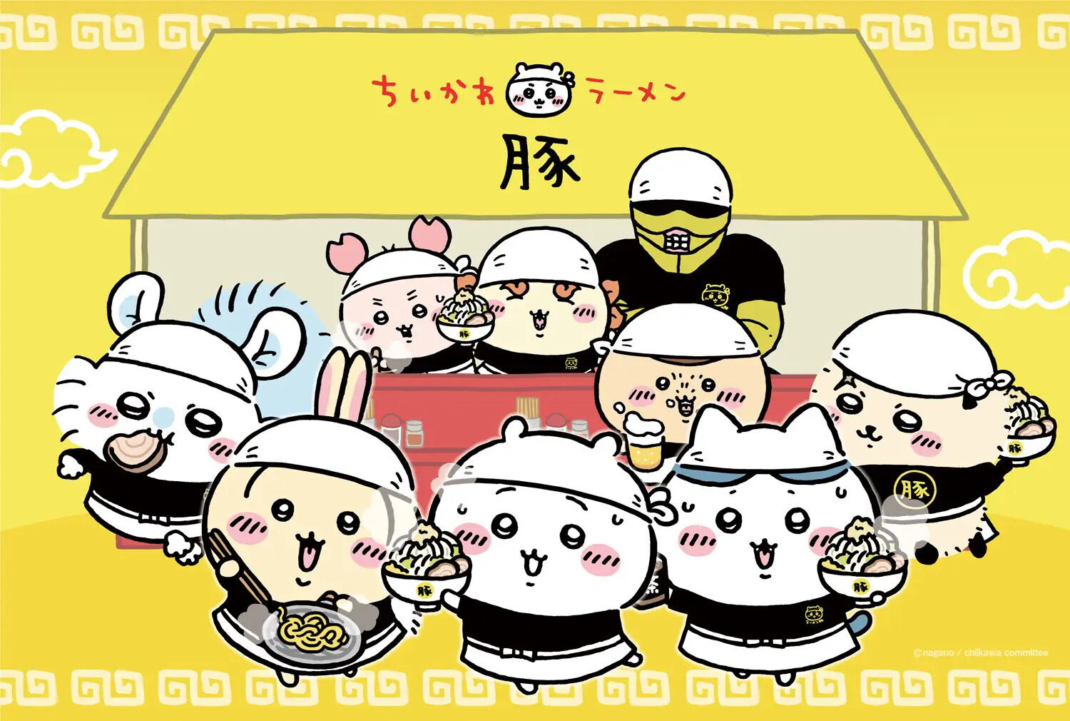 【新品未使用】ちいかわラーメン豚 モモンガ 冷やし中華皿2点セット どんぶり ちいかわ ちいかわラーメン豚 冷やし中華皿 | ちいかわ