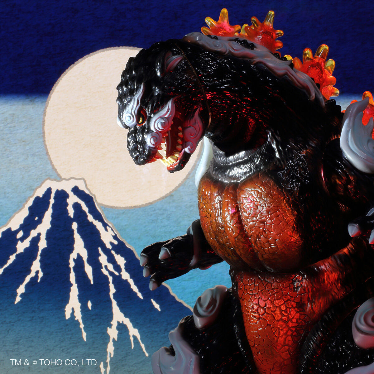 バーニングゴジラ」の“浮世絵”が立体化！和のエッセンスを