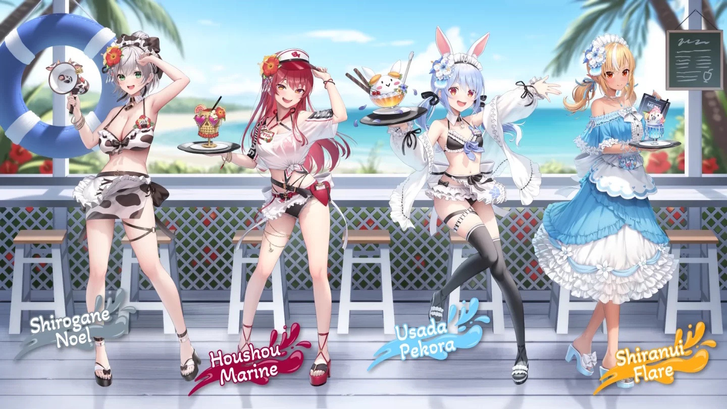 Vtuber　海の家の可愛いウェイトレスさん！　宝鐘マリン　コスプレ衣装 Vtuber 海の家の可愛いウェイトレスさん！ 宝鐘マリン コスプレ衣装