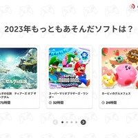 いちばん遊んだソフトは？どんなジャンルが好み？今年のスイッチのプレイ記録を確認できる「Nintendo Switch 2023 ～今年の振り返り～」が公開