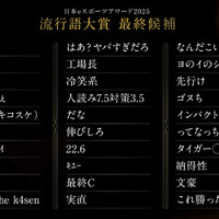 「League The k4sen」「すまないねぇ」「なんだこいつ…」などが最終候補に―「日本eスポーツアワード」流行語大賞2025最終候補が発表
