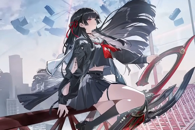 セーラー服に黒髪ロングな日本風美少女!『鳴潮』新キャラ「千咲」がいよいよ実装―武器は剣にも見える巨大なハサミ 画像
