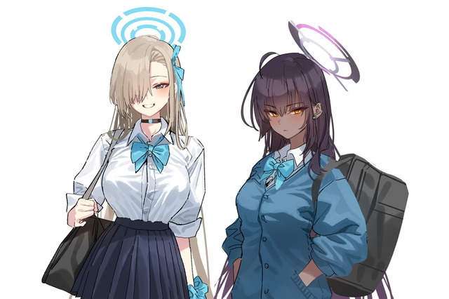公式イラストレーターが『ブルアカ』カリン＆アスナを描く！新鮮すぎる“制服姿”に、11万超えの先生が「いいね」 画像