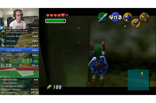 意味不明！転がり続けて虚空に何かを掲げるリンク…体験版『ゼルダの伝説 時のオカリナ』スピードラン記録が大幅更新 画像