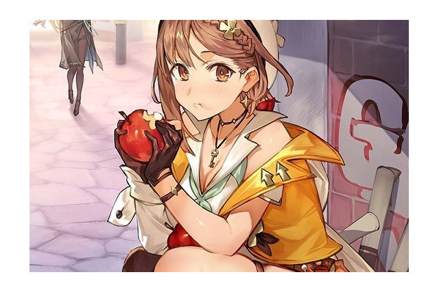 屈んでも凄い、太もも！リンゴにかぶりつく「ライザ」イラストに、「可愛い！」の声が続出 画像