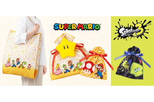 『スーパーマリオ』と『スプラトゥーン3』デザインの「ラッピング×エコバック」が可愛い！クリスマスプレゼントにも最適 画像
