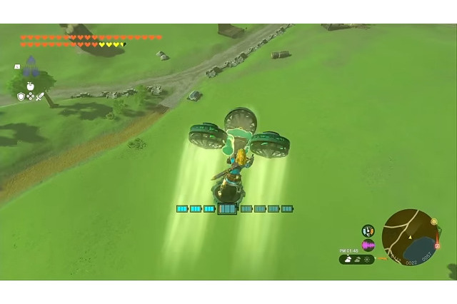 『ゼルダの伝説 ティアキン』で“巨岩砕き式エアロバイク”発明！？陸・海・空を自由に移動、コログも運べる優れもの 画像