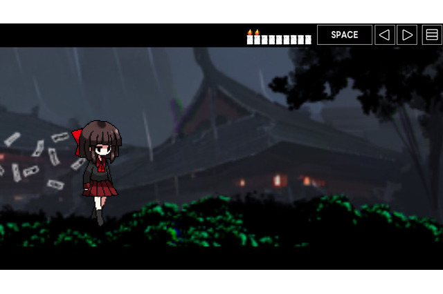 制服姿の女の子が静寂に包まれた夜の神社を進む『8番出口』ライクな“2D”ホラーウォーキングシム『夜間参拝』Steamストアページ公開 画像