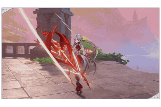 『原神』新武器「赤月のシルエット」は“これまでになかった特別仕様”を搭載…アルレッキーノが装備すると“槍”じゃなくなる！？ 画像