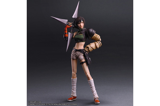 セクシーなお腹！『FF7リバース』より「ユフィ・キサラギ」アクションフィギュアが発売間近―フェイスパーツ2種、巨大な手裏剣などが付属 画像