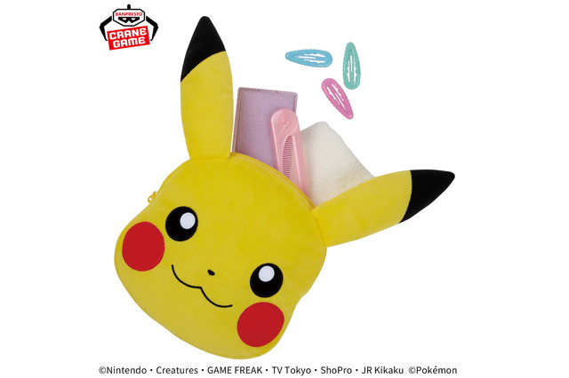 『ポケモン』ピカチュウ、パモ、パピモッチがかわいい!実用性バッチリの大きい顔型ぬいぐるみポーチがプライズ景品に 画像