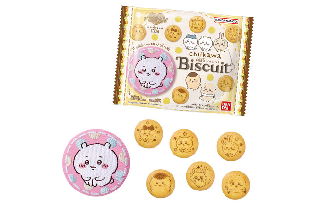 “ちいかわ”の刺繍缶バッジが可愛い！イラスト付きビスケットも美味しそうなお菓子が発売 画像