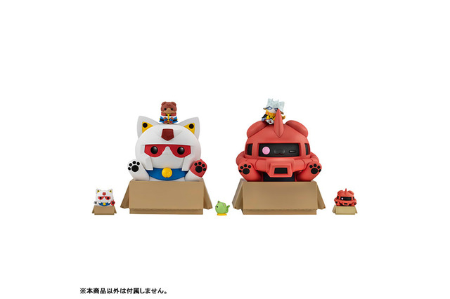 猫風アレンジのモビルスーツが可愛い！「機動戦士ニャンダム」ガンダム、シャア専用ザクのにゃーんとも大きなソフビマスコット予約受付中 画像