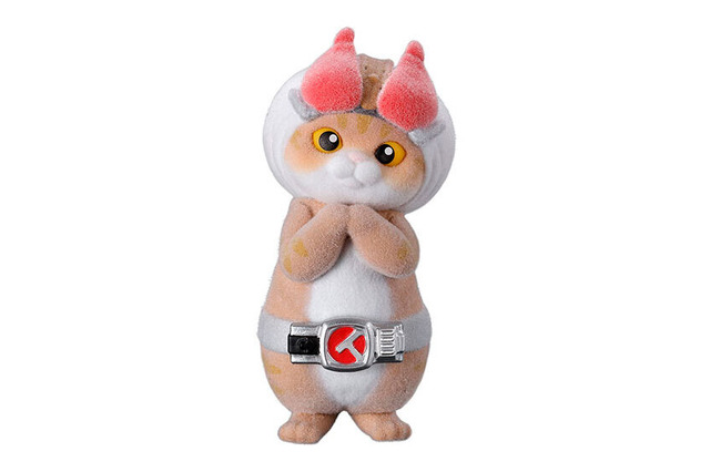 猫が仮面ライダーに変身!「仮面にゃいだー」全4種でカプセルトイに―ふわふわの「フロッキー加工」で肌触りも最高 画像