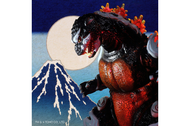 「バーニングゴジラ」の“浮世絵”が立体化！和のエッセンスを取り入れた、黒＆翠色の彩色が存在感抜群 画像