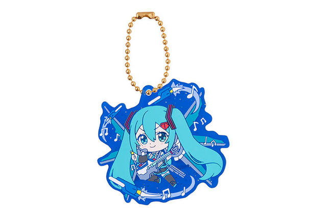 「ザクII」×初音ミクが反則級の可愛さ!オリジナルイラスト使用のラバーマスコットがガシャポンに展開 画像