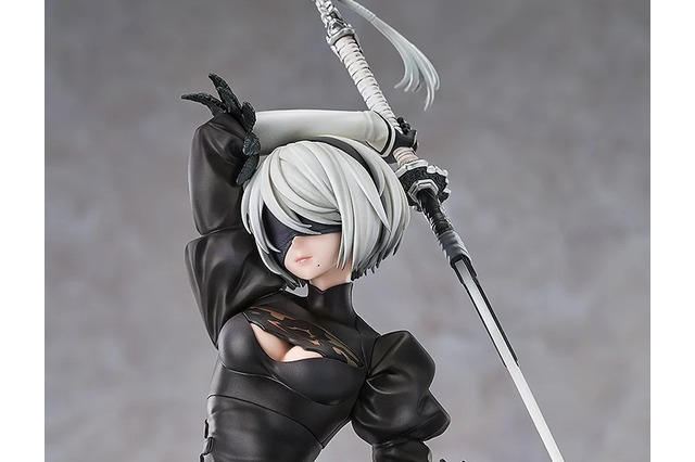 衣装から太ももがチラリ!「ニーアオートマタ」より「2B(ヨルハ二号B型)」が優雅な戦闘ポーズでフィギュア化 画像