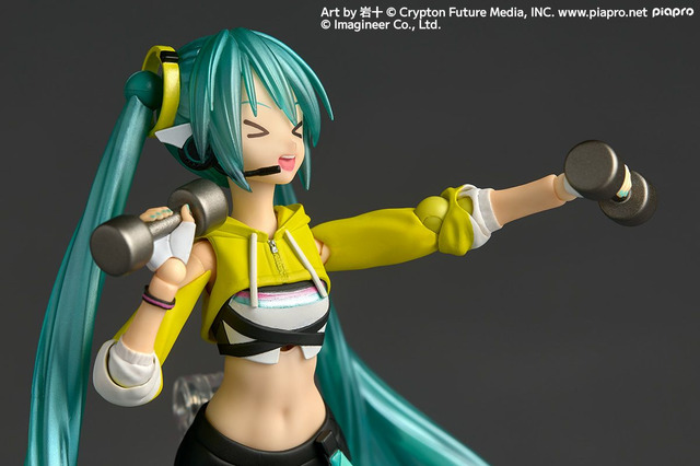 健康的なおヘソ！可動フィギュア「初音ミク　Fit Boxing Ver.」予約受付開始ーダンベルや縄跳び、ゲームを再現可能なパーツも付属 画像