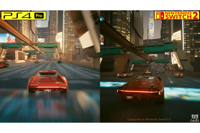 「スイッチ2」と「PS4 Pro」グラフィックの差は？ギラギラネオン輝く『サイバーパンク2077』の比較動画 画像