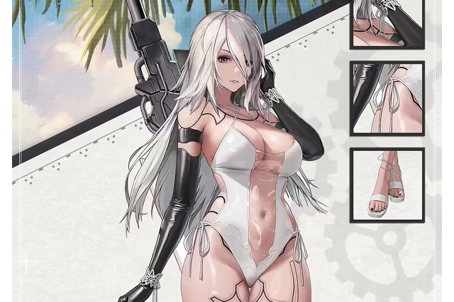 2Bだけじゃない…A2の水着衣装もムチムチセクシー！『勝利の女神：NIKKE』×『ニーア』コラボ復刻の新コスチュームが指揮官を惑わす 画像