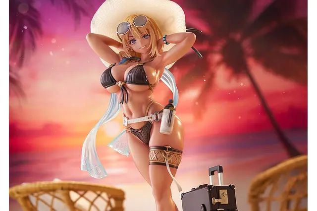 水着×褐色×太もも！トリダモノ氏のオリキャラ「ミラ(Mira)SunsetVer.」が大迫力―日に焼けた肌が煽情的なボディを際立たせる 画像