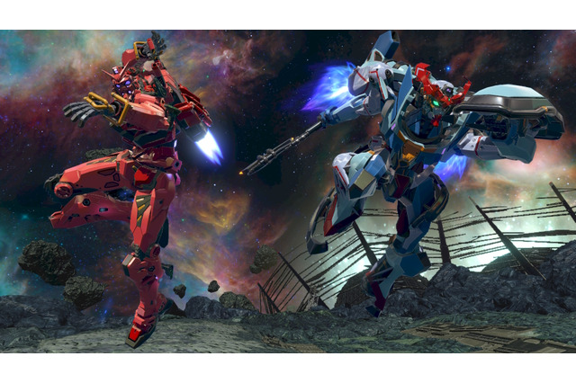「赤いガンダム」が『機動戦士ガンダム EXVS.2 イニブ』に参戦!ジークアクスとM.A.V.戦術で攻撃、必殺技は“シイコ戦の一撃”を完全再現 画像