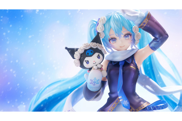 「雪ミク」×「クロミ」フィギュアが幻想的！ツインテールにはクリアパーツ、衣装はパール塗装により美しく変化 画像