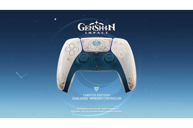 PS5純正コントローラー・DualSenseに『原神』コラボモデル登場！旅人のモチーフアイコンや、裏面にはパイモンも 画像