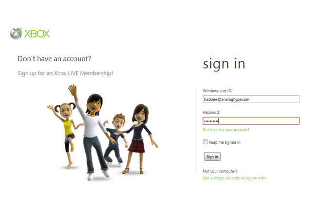 Xbox LIVEアカウントハック被害者が公式サイトの脆弱性を指摘 画像