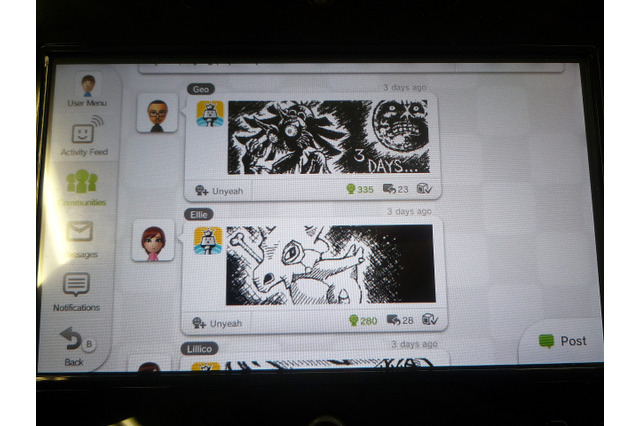 Twitter×Facebook＝Miiverse？実際にMiiverseを遊んでみた印象をレポート 画像