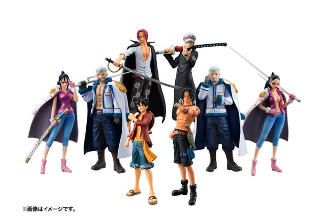 パンクハザード編でルフィ達と共に戦うロー、スモーカー、たしぎの3人が超造形魂に登場 画像