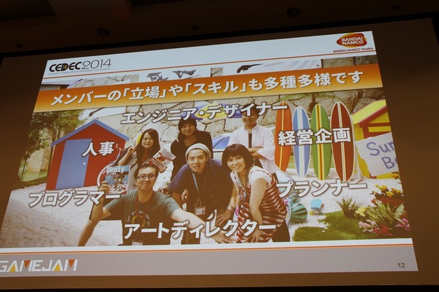 【CEDEC 2014】バンダイナムコGameJam運営チームによる人材育成と産学連携への挑戦 画像