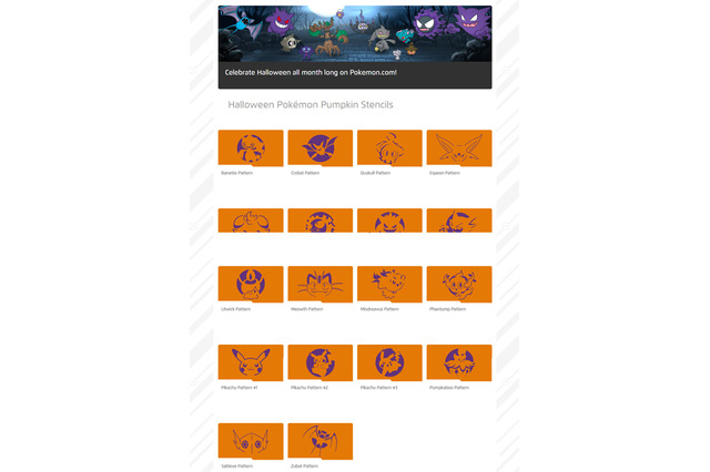 『ポケモン』海外サイトで“ハロウィンカボチャ制作用の型紙”を公開 画像