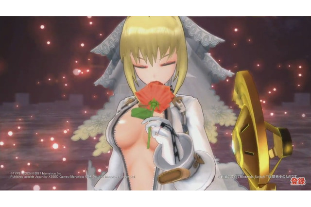 スイッチ版『Fate/EXTELLA』ネロの新規衣装「解放の花嫁」を映像で紹介、大胆な装いで膝枕を…！ 画像