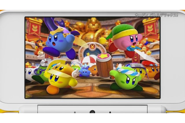 3DS『カービィ バトルデラックス!』10種類のバトルに13種類のコピー能力で挑め！ ソフト1本で最大4人までプレイ可能 画像