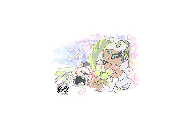 『スプラトゥーン2』「どっちを選ぶ？ 花 vs 団子」のイメージイラストを公開！ 画像