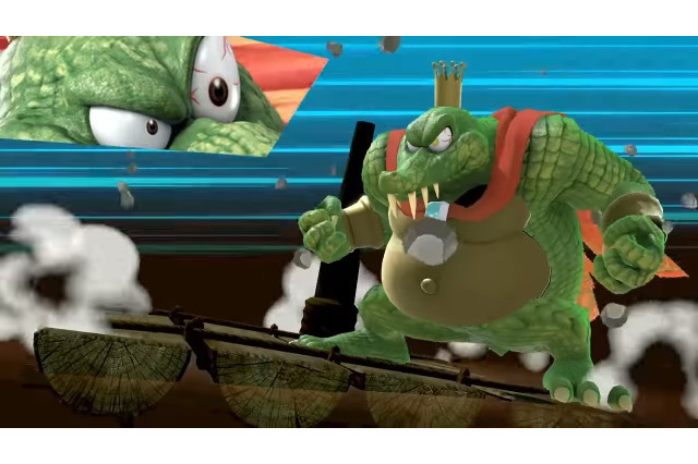 『スマブラSP』ドンキーのライバル「キングクルール」が登場―カウンター技に加えて遠距離攻撃も持つ万能ファイター！ 画像