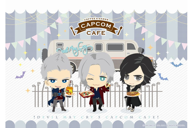 カプコンカフェ×『デビル メイ クライ 5』コラボ開催決定! ダンテ・ネロ・Vの描かれたテーマイラストも公開 画像