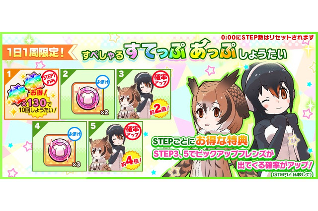 『けものフレンズ3』新イベント「セルリアン大掃除」開始！☆4「ワシミミズク」「ジェンツーペンギン」「ヒトコブラクダ」が揃い踏み 画像