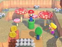 『あつまれ どうぶつの森』夢の“マリオ家具”がオーダー可能に!「どかん」ワープが島づくりに革命を起こす…キノコやコインも魅力的 画像