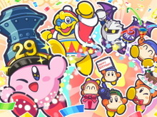 『星のカービィ』発売29周年の記念イラスト公開!カービィの誕生日を「ハッピーバースデー!」「おめでとう!」と皆がお祝い 画像