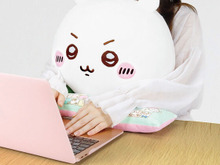 「ちいかわ」といっしょに勉強できるPCクッションが登場!ぬいぐるみはビッグサイズ、アームレストの表面は“草むしり検定”の参考書をデザイン 画像
