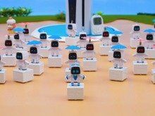 『アストロボット』がロボットトイ「toio」約50台になってダンシング！新年の挨拶を人文字（？）でも表現 画像