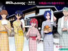 “お風呂って、自由ですか?”「ガンダム ジークアクス」×「極楽湯・RAKU SPA」コラボが開催決定!マチュやニャアン、シャリアたちが浴衣姿に 画像